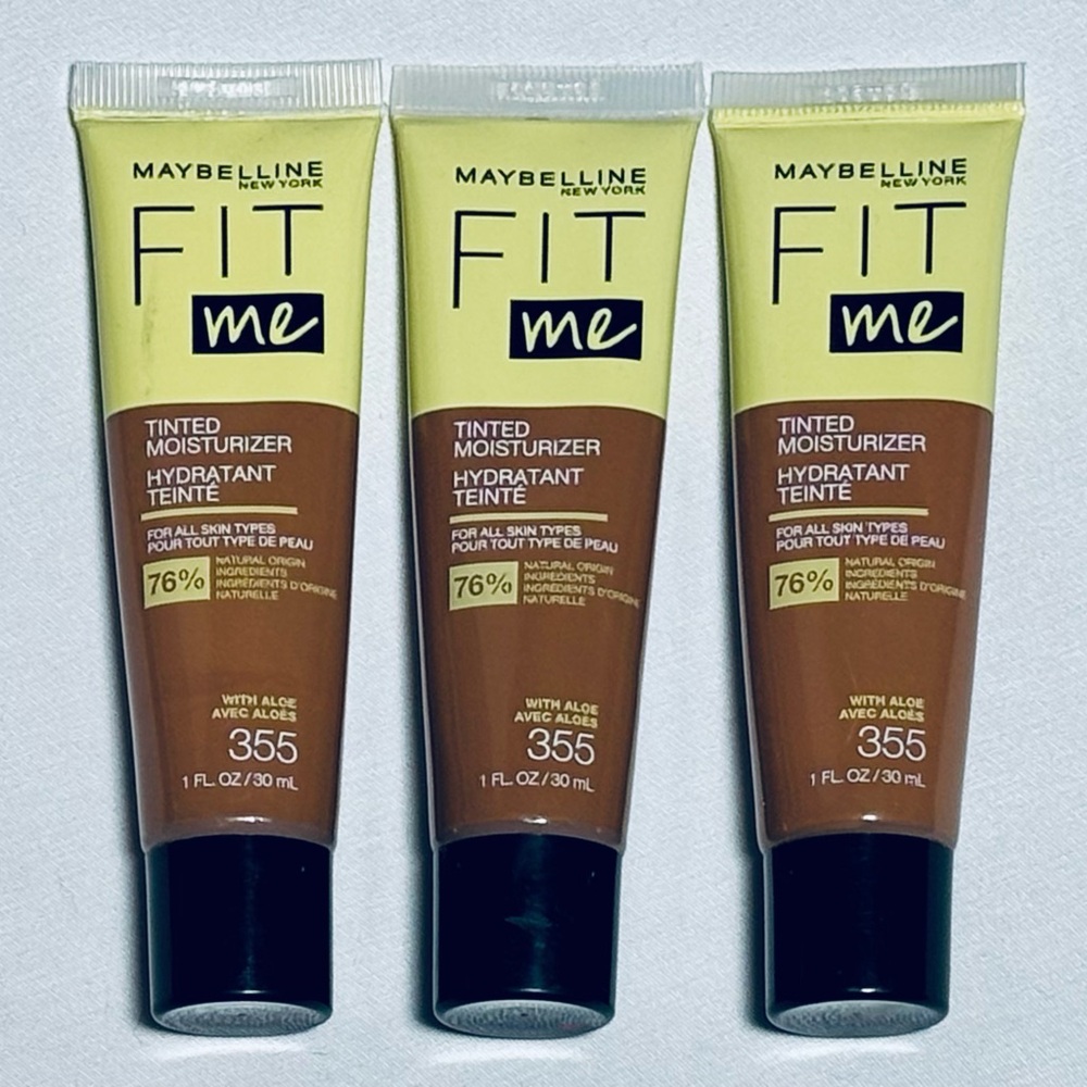 Maybelline Fit Me Tinted Moisturizer w/ Aloe Shade #355 Lot of 3 NEW